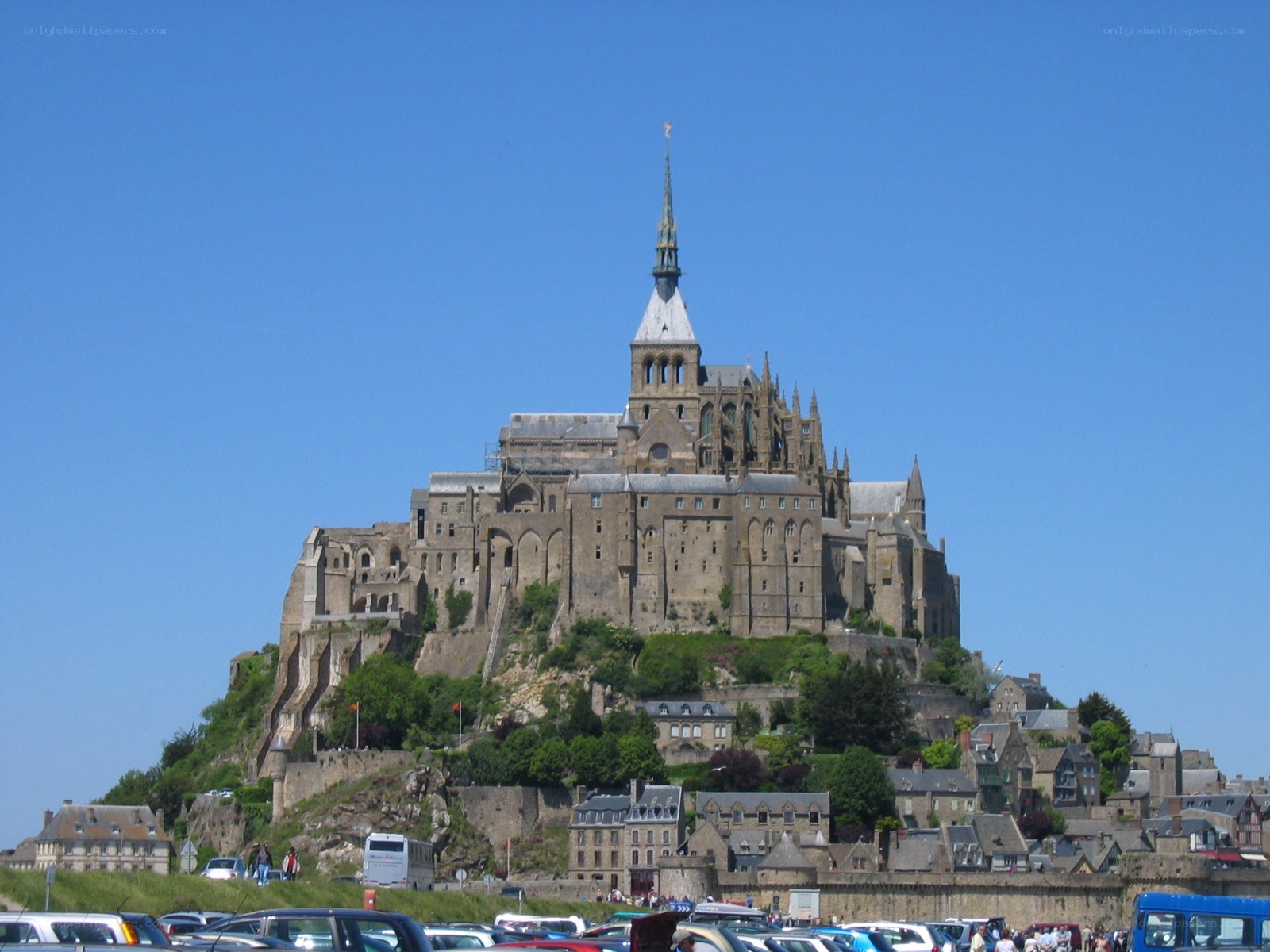 Mont Saint-Michel under blue sky
