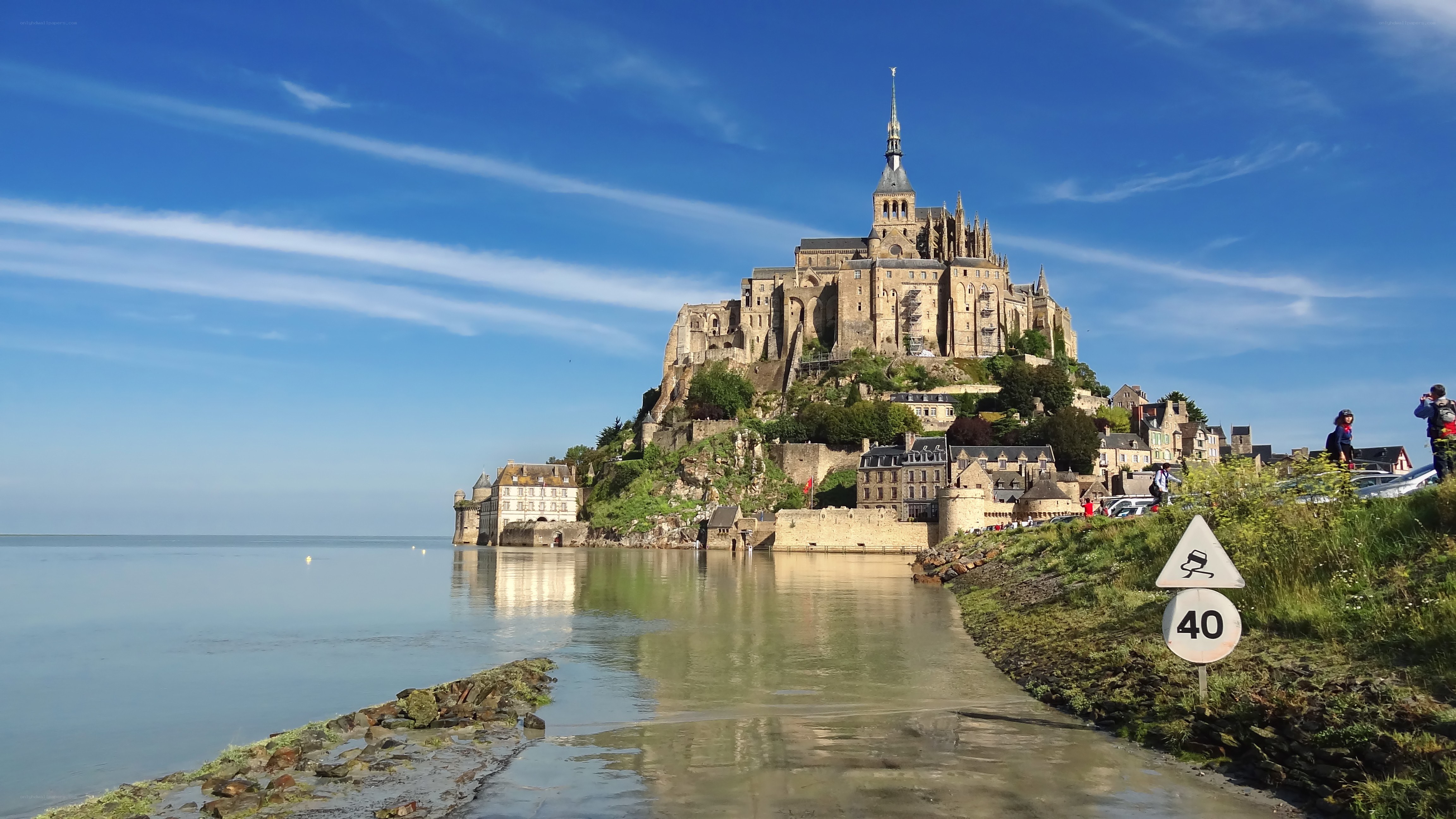 Mont Saint-Michel under blue sky