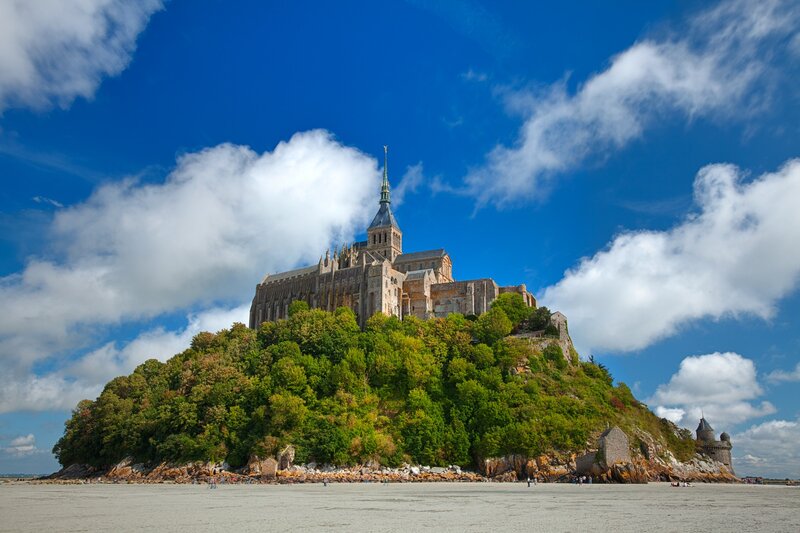 Mont Saint-Michel under blue sky