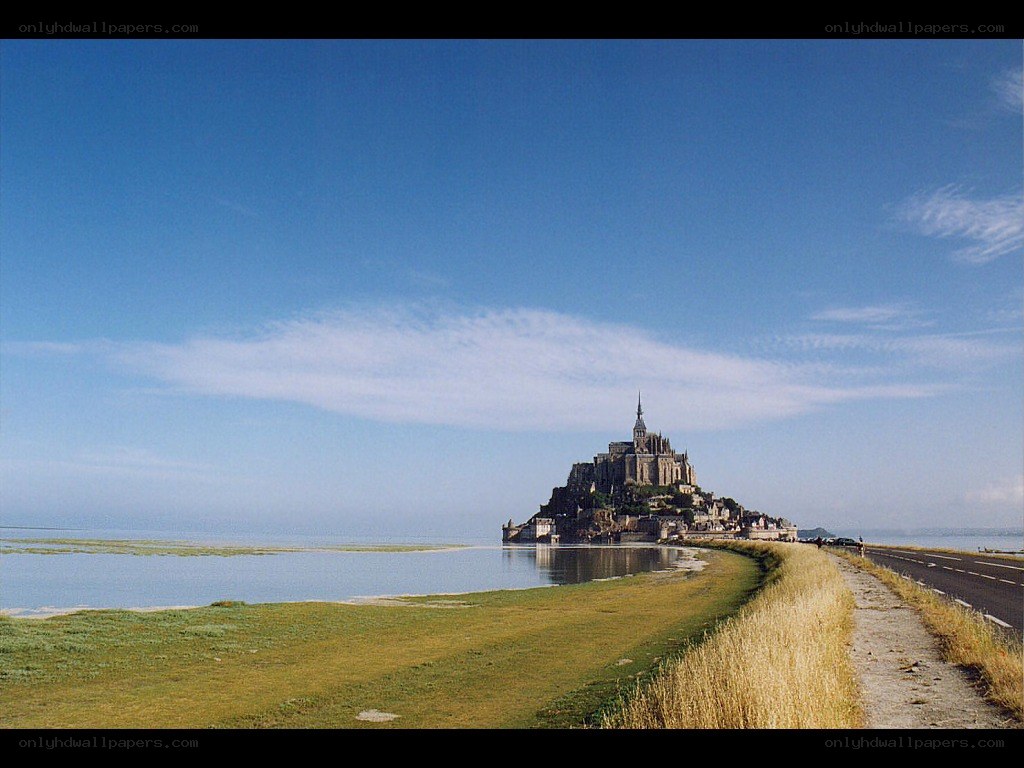 Mont Saint-Michel under blue sky