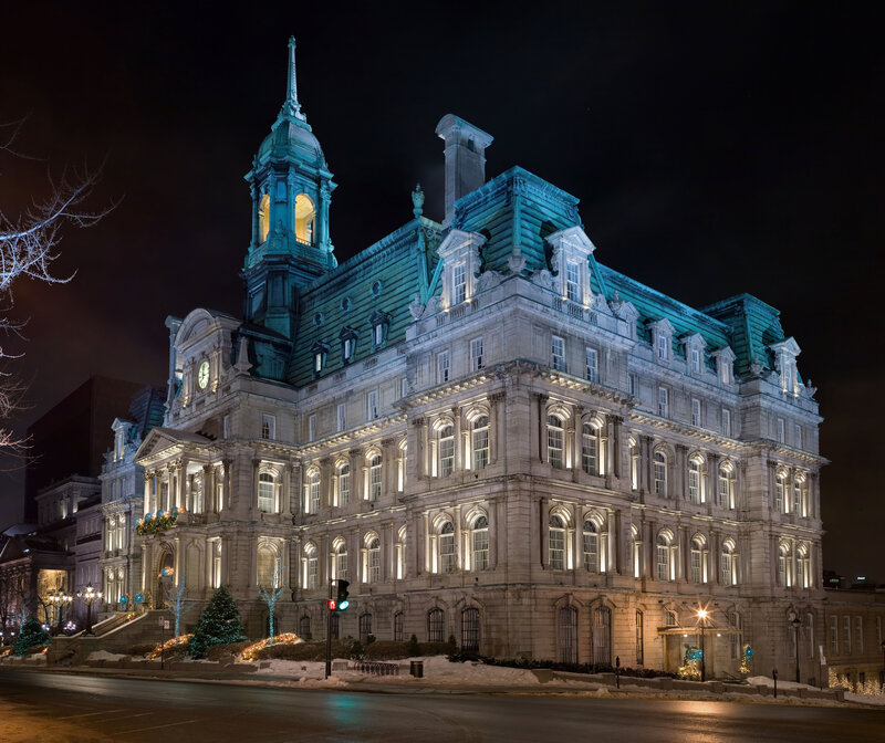 Montreal City Hall at night