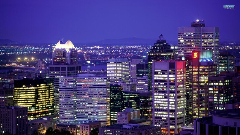 Montreal city skyline at night