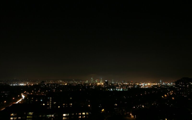 Montreal city skyline at night