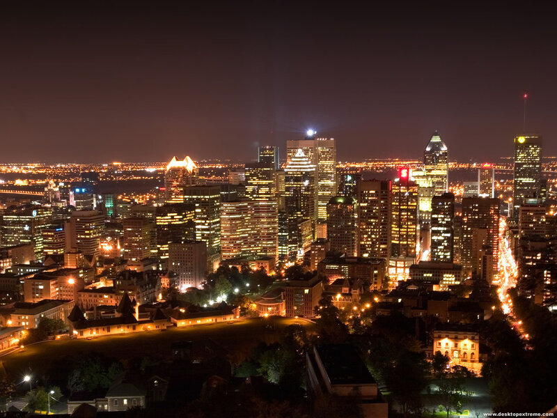 Montreal City Skyline — Black