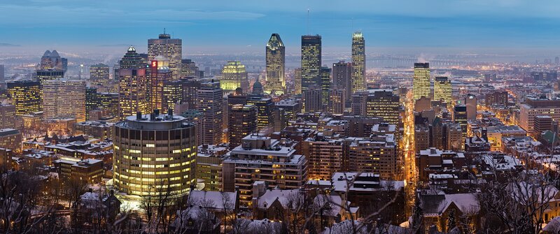 Montreal City Skyline — Blue, Calm, Night