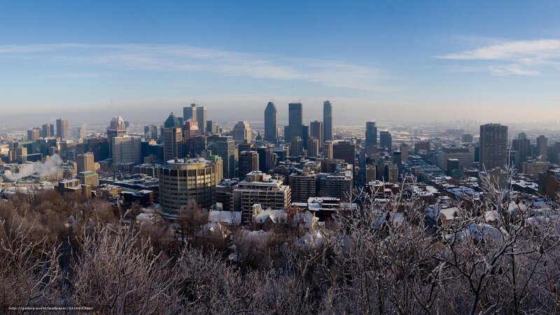 Montreal City Skyline — Blue, Cold
