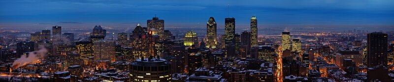 Montreal City Skyline — Blue, Dramatic