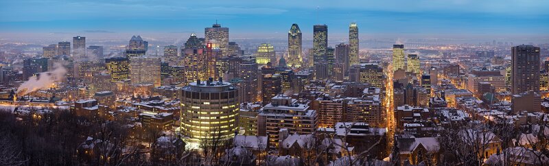 Montreal City Skyline — Blue, Dramatic, Winter
