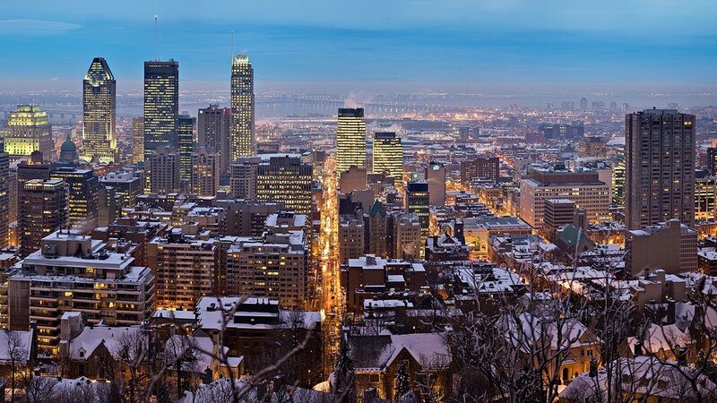 Montreal City Skyline — Blue, Serene