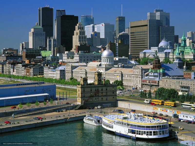 Montreal City Skyline — Blue, Urban