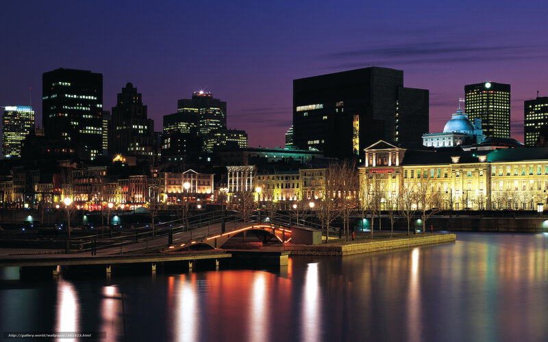 Montreal City Skyline — Purple, Serene