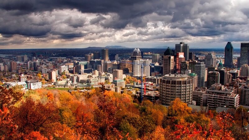 Montreal cityscape in autumn