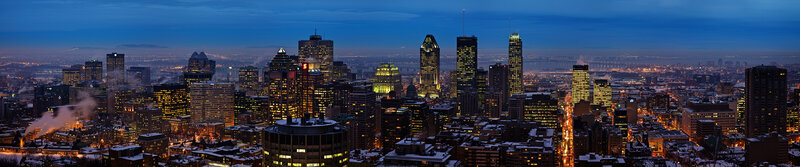 Montreal skyline at dusk