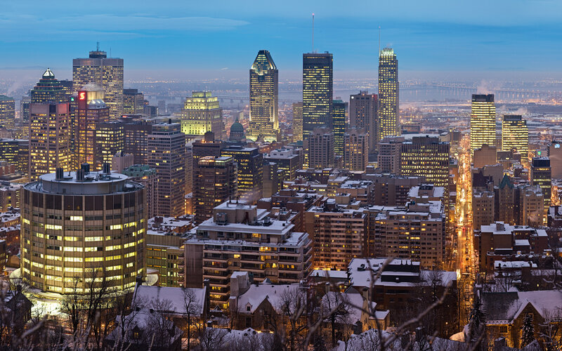 Montreal skyline at dusk