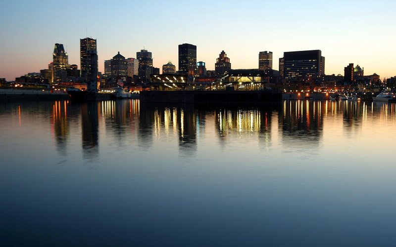 Montreal skyline at dusk