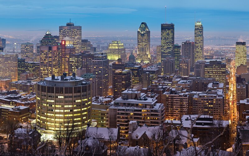 Montreal skyline at dusk