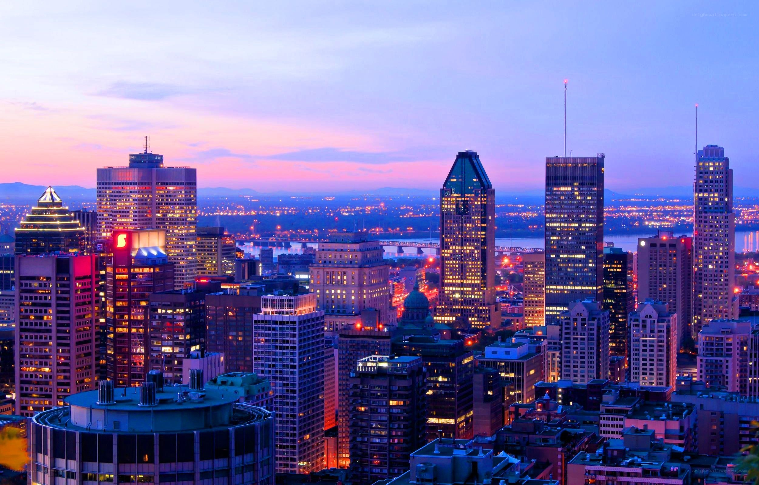 Montreal skyline at dusk