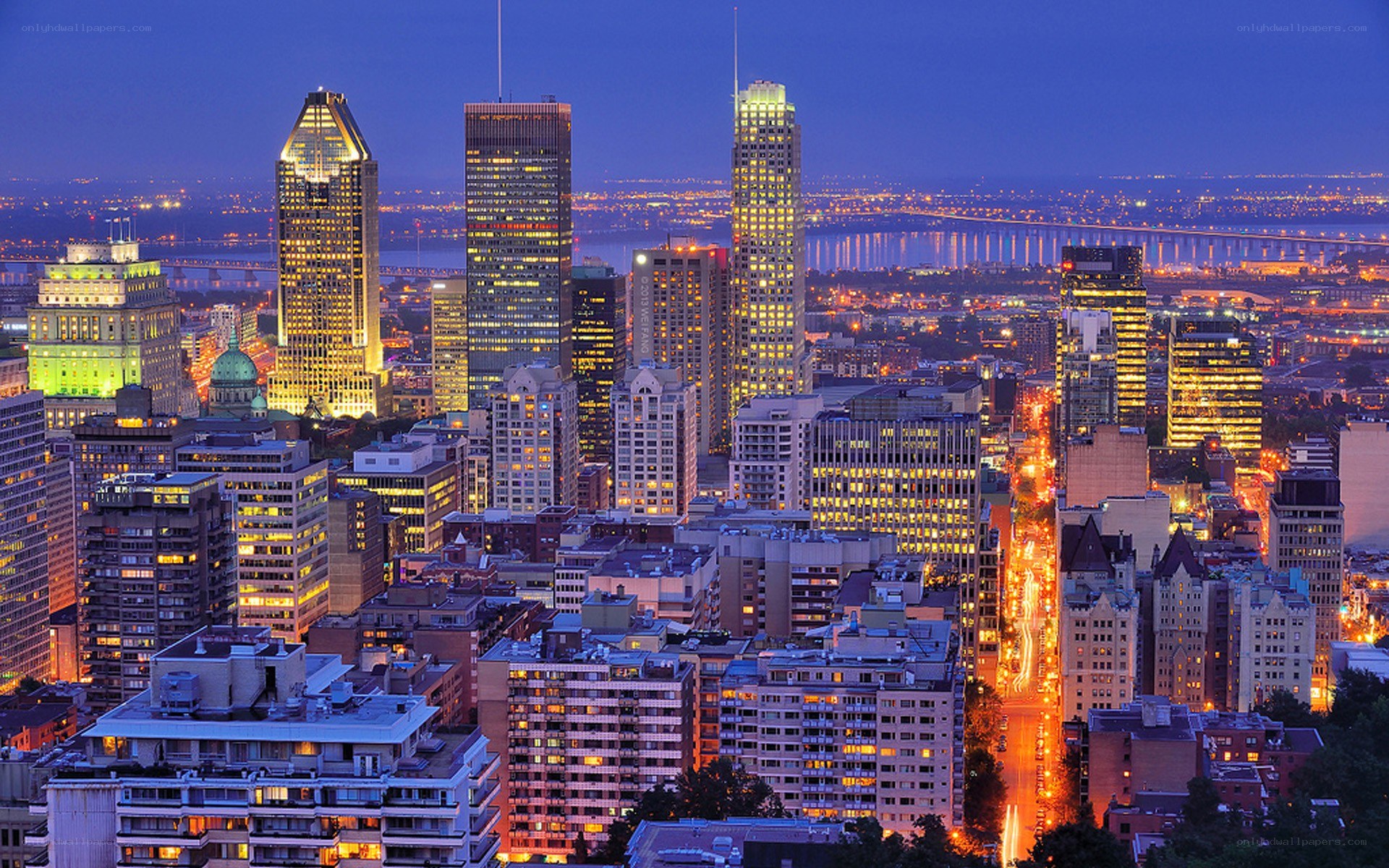 Montreal skyline at dusk