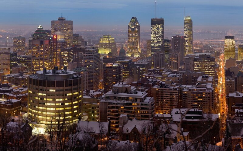 Montreal skyline at dusk