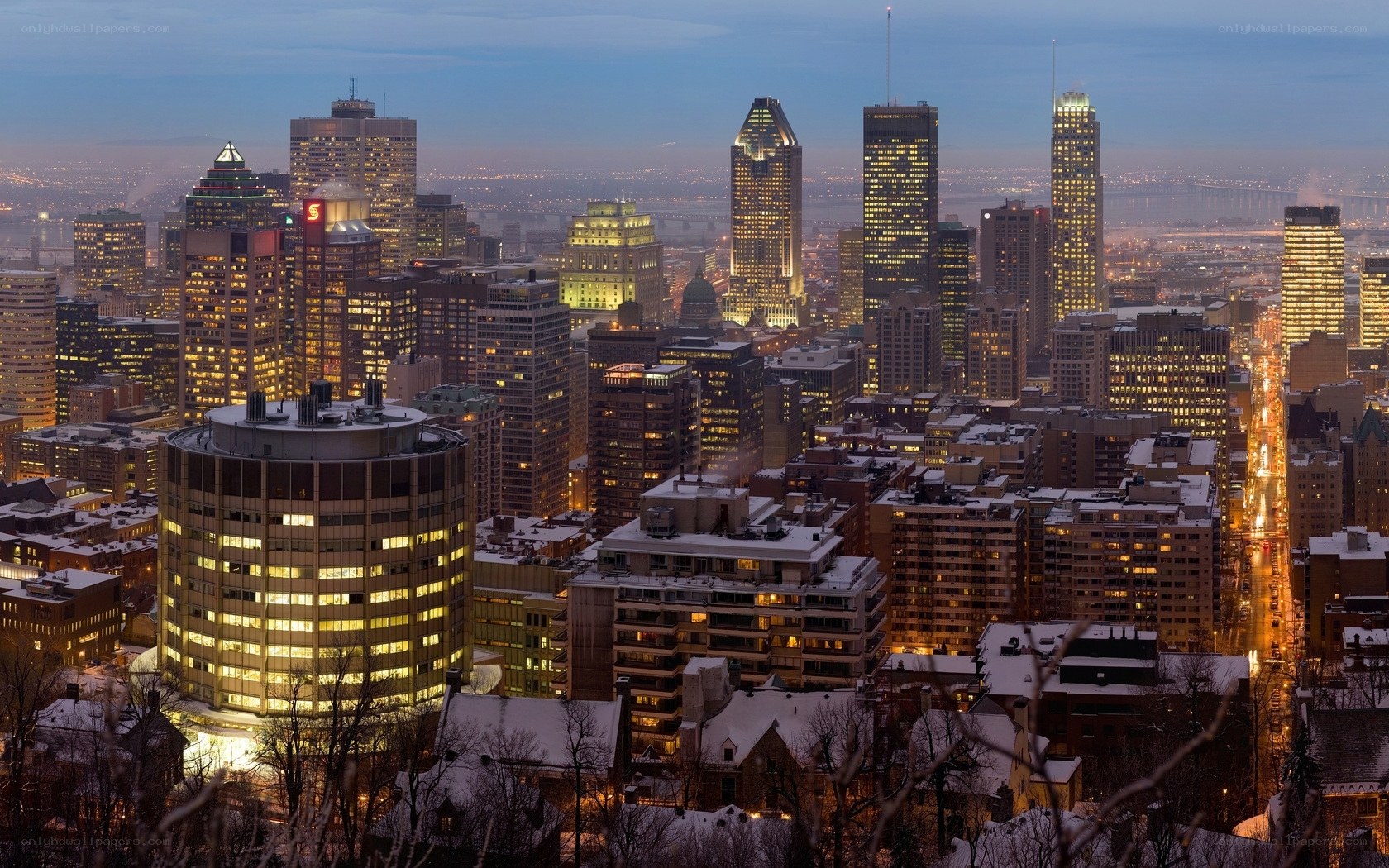 Montreal skyline at dusk