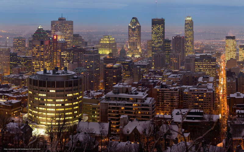 Montreal skyline at dusk