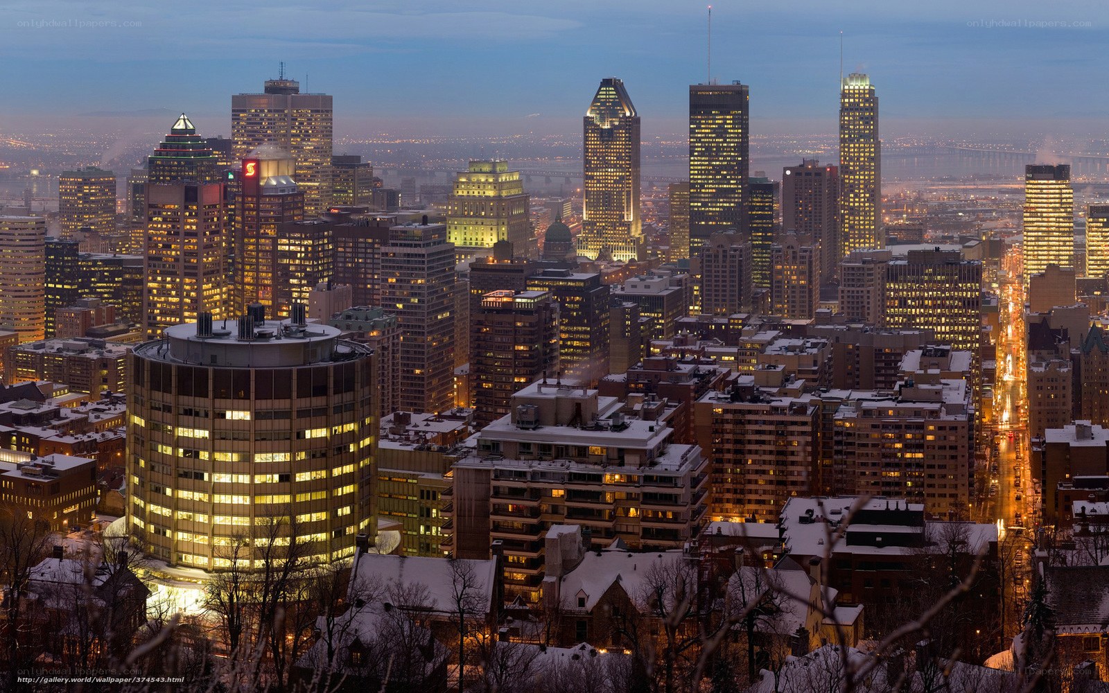 Montreal skyline at dusk