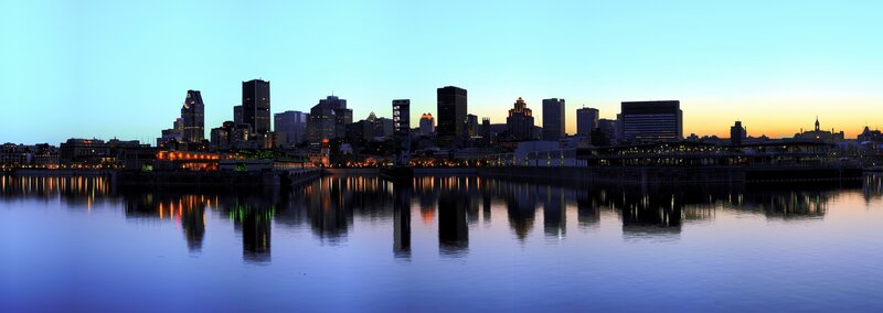 Montreal Skyline at Dusk — Blue, Serene, Sunset
