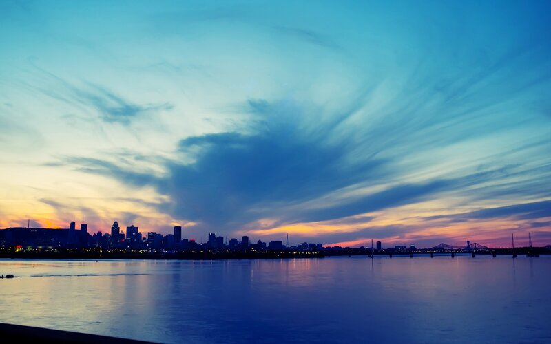 Montreal Skyline at Dusk — Blue, Serene