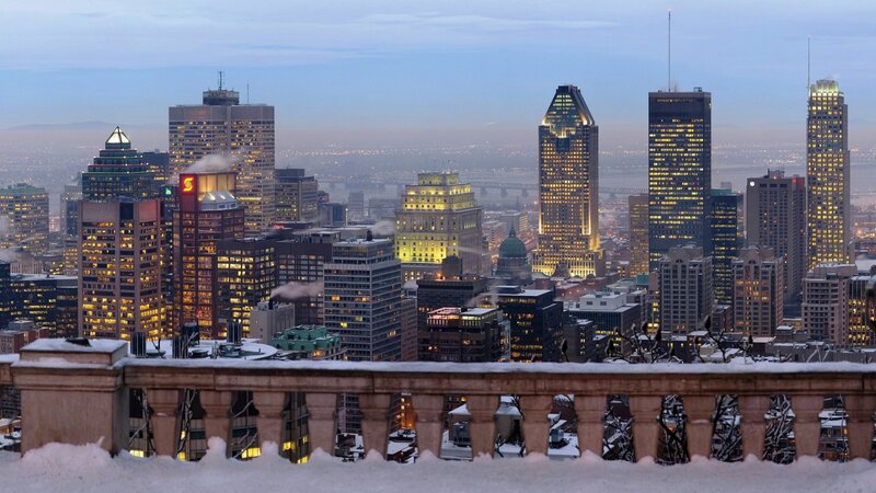 Montreal Skyline at Dusk — Blue