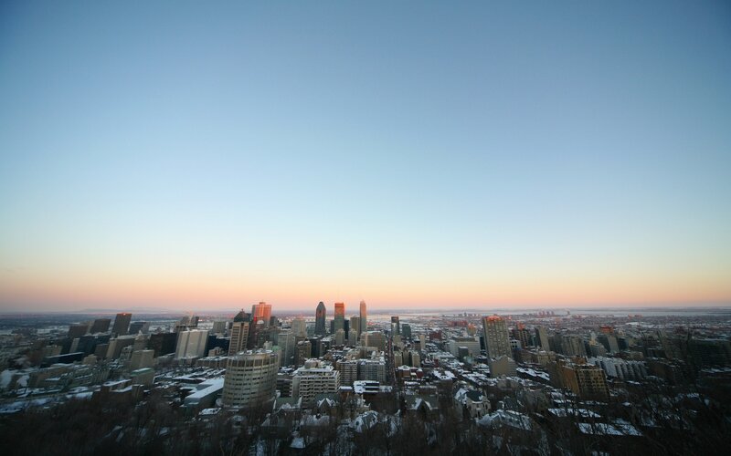 Montreal skyline at sunset