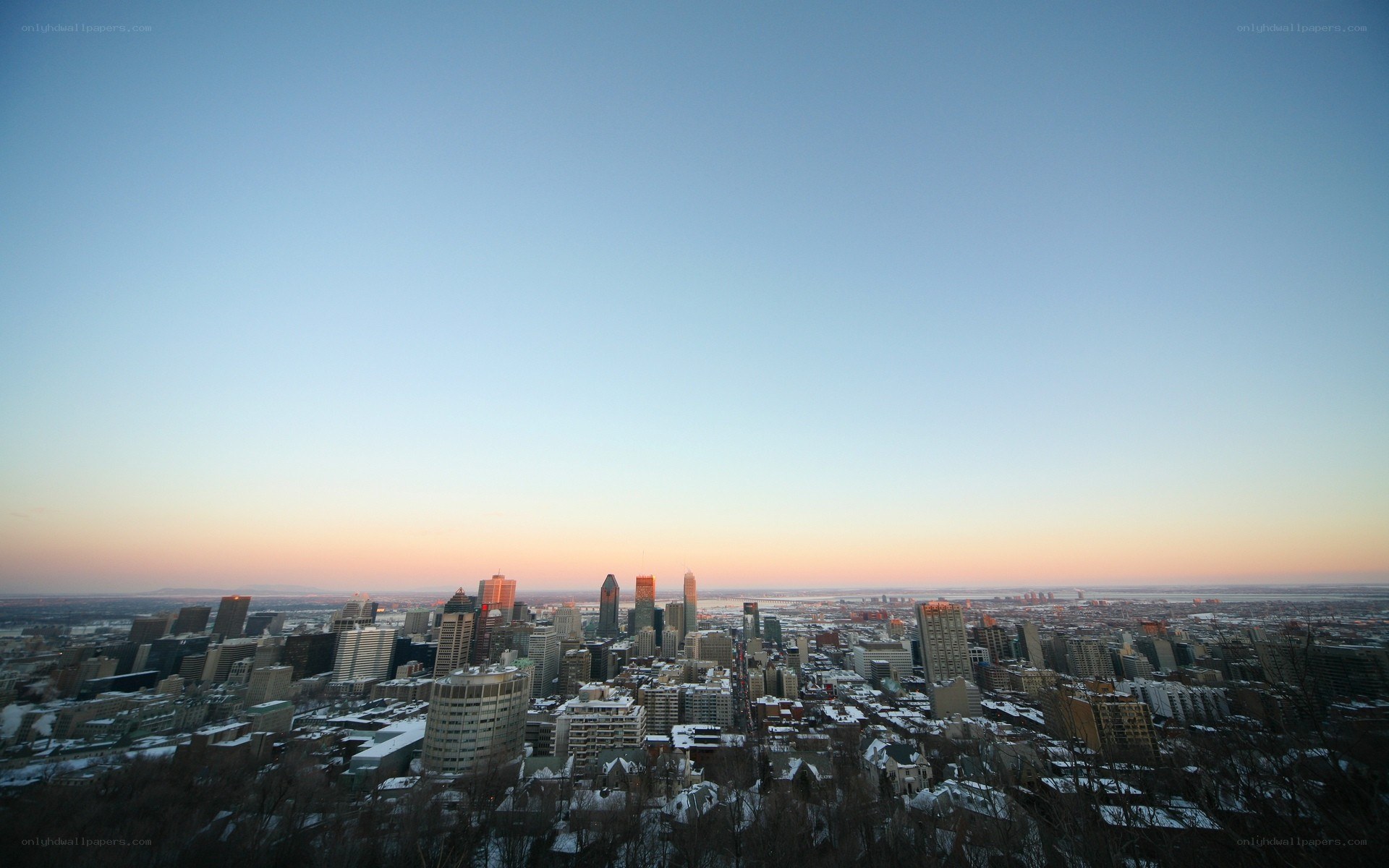 Montreal skyline at sunset