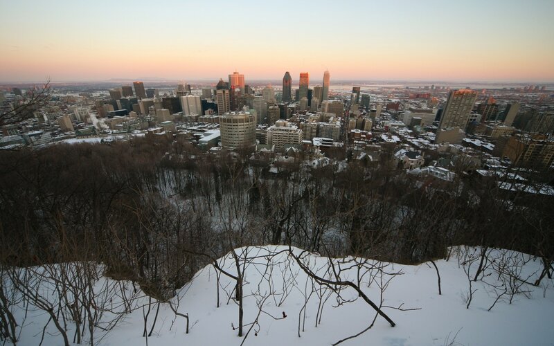 Montreal skyline at sunset