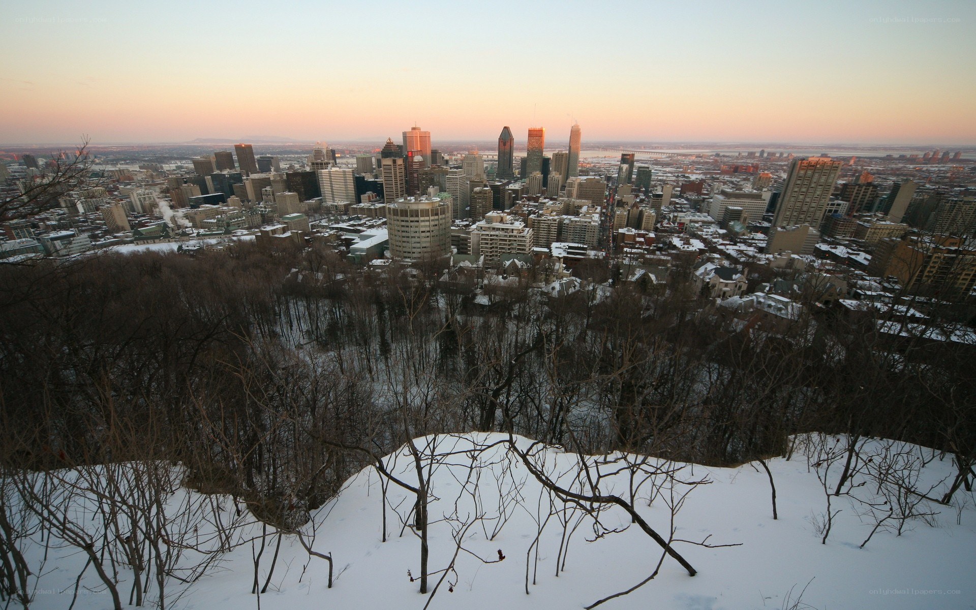 Montreal skyline at sunset