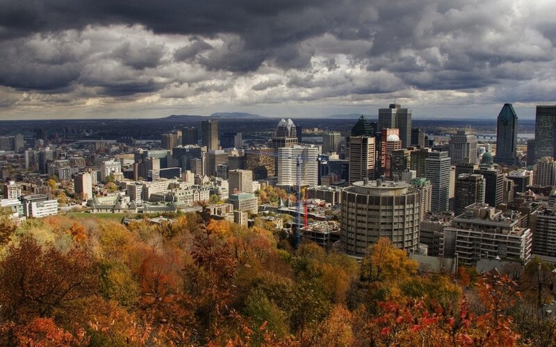 Montreal skyline in autumn