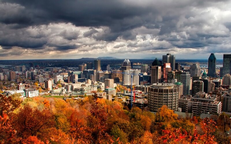 Montreal skyline in autumn