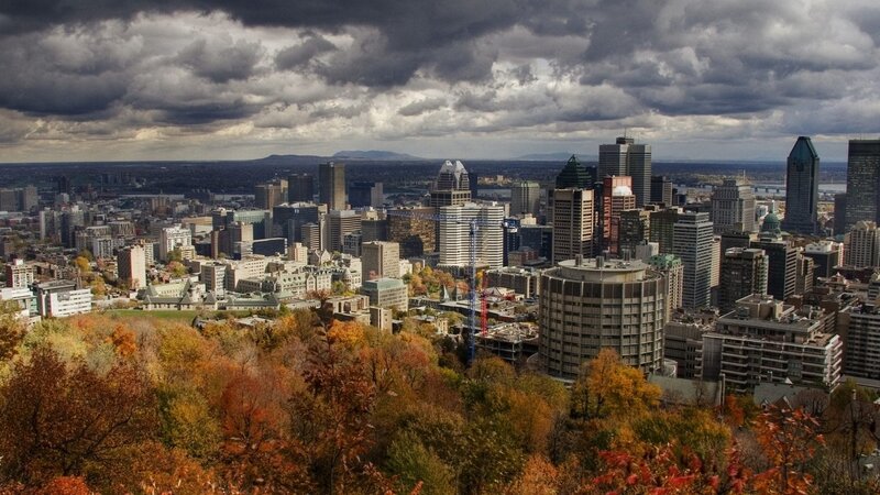Montreal skyline in autumn