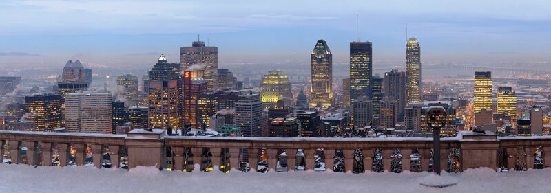 Montreal skyline in winter