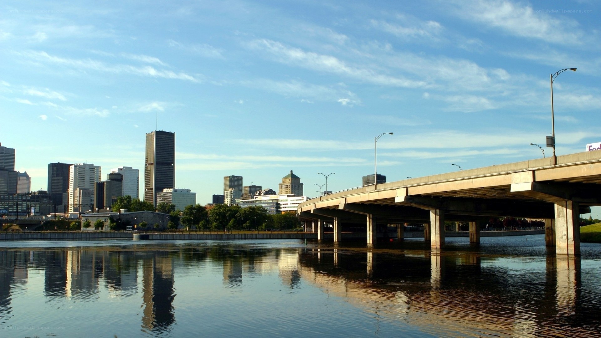 Montreal skyline with bridge