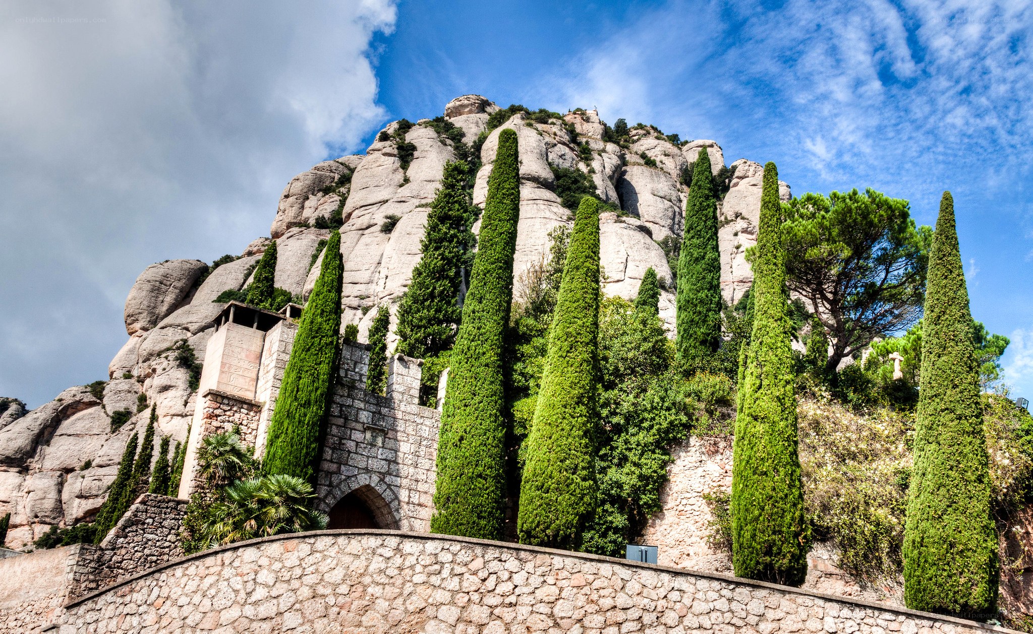 Montserrat mountain with monastery