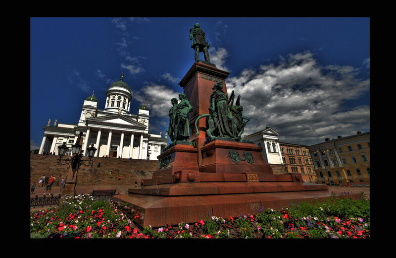 Monument and cathedral in Helsinki