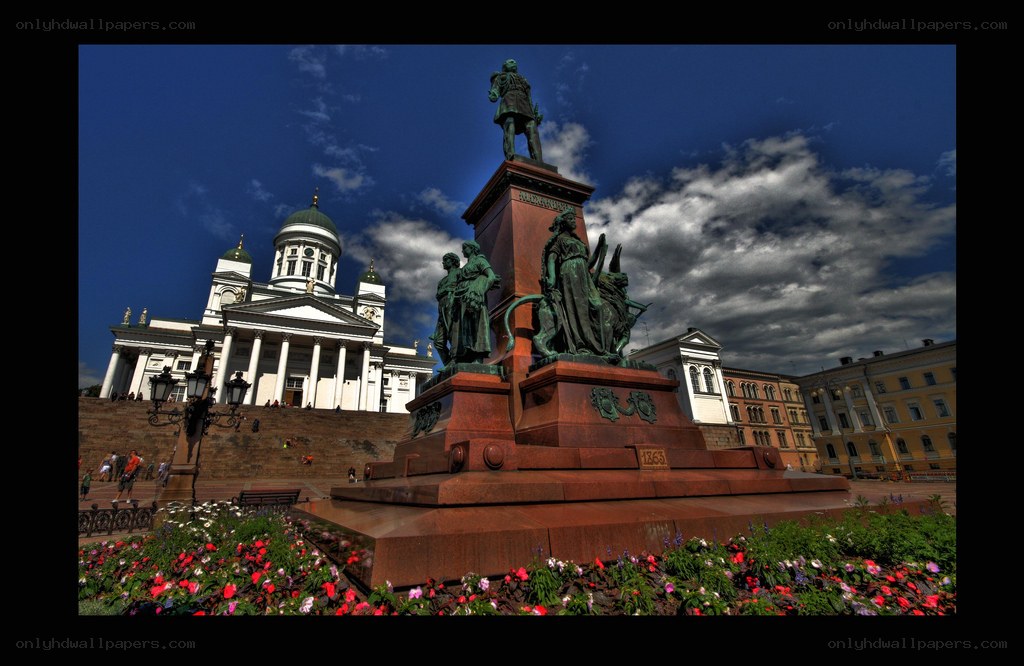 Monument and cathedral in Helsinki