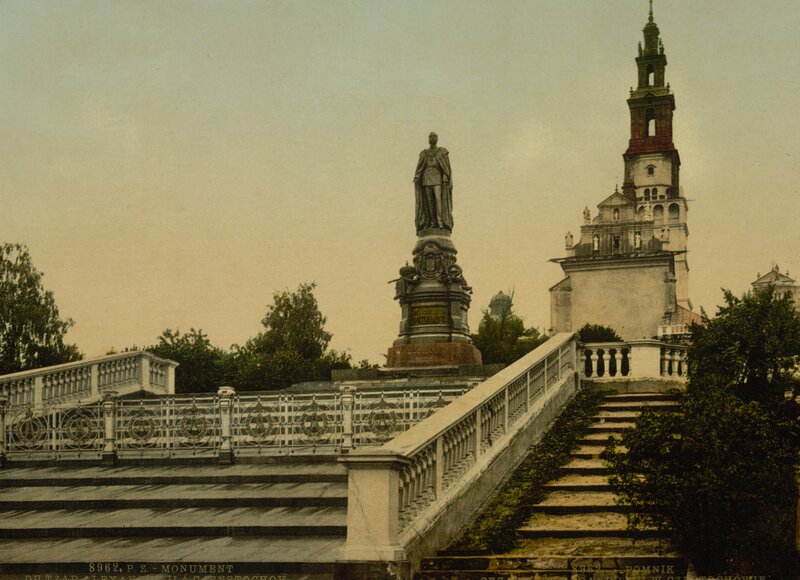 Monument and church in Lviv