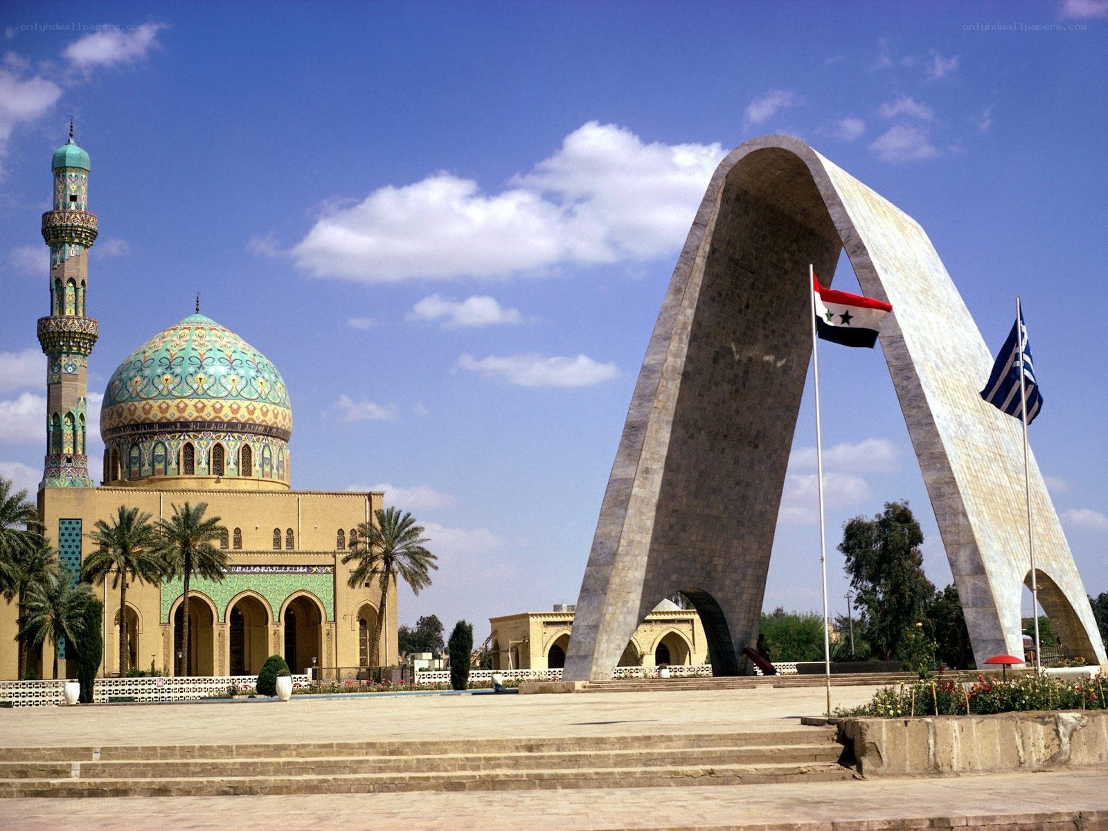 Monument and mosque in Syria