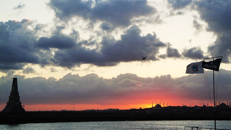 Monument at Sunset — Orange, Dramatic