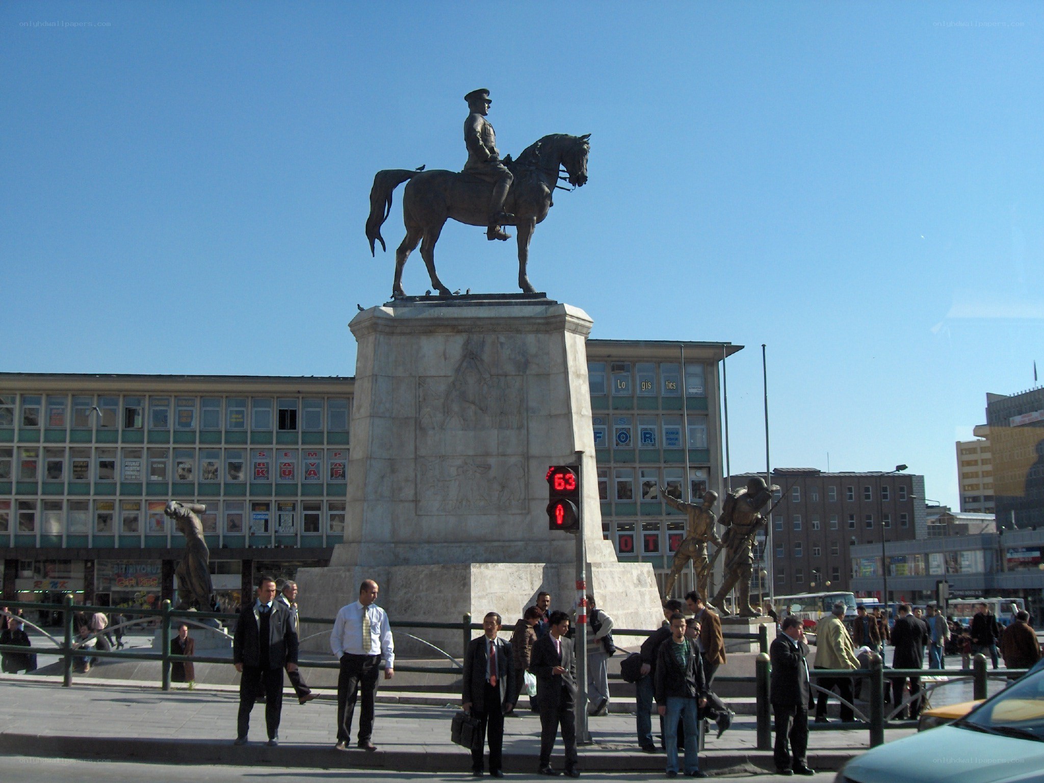 Monument in a city square