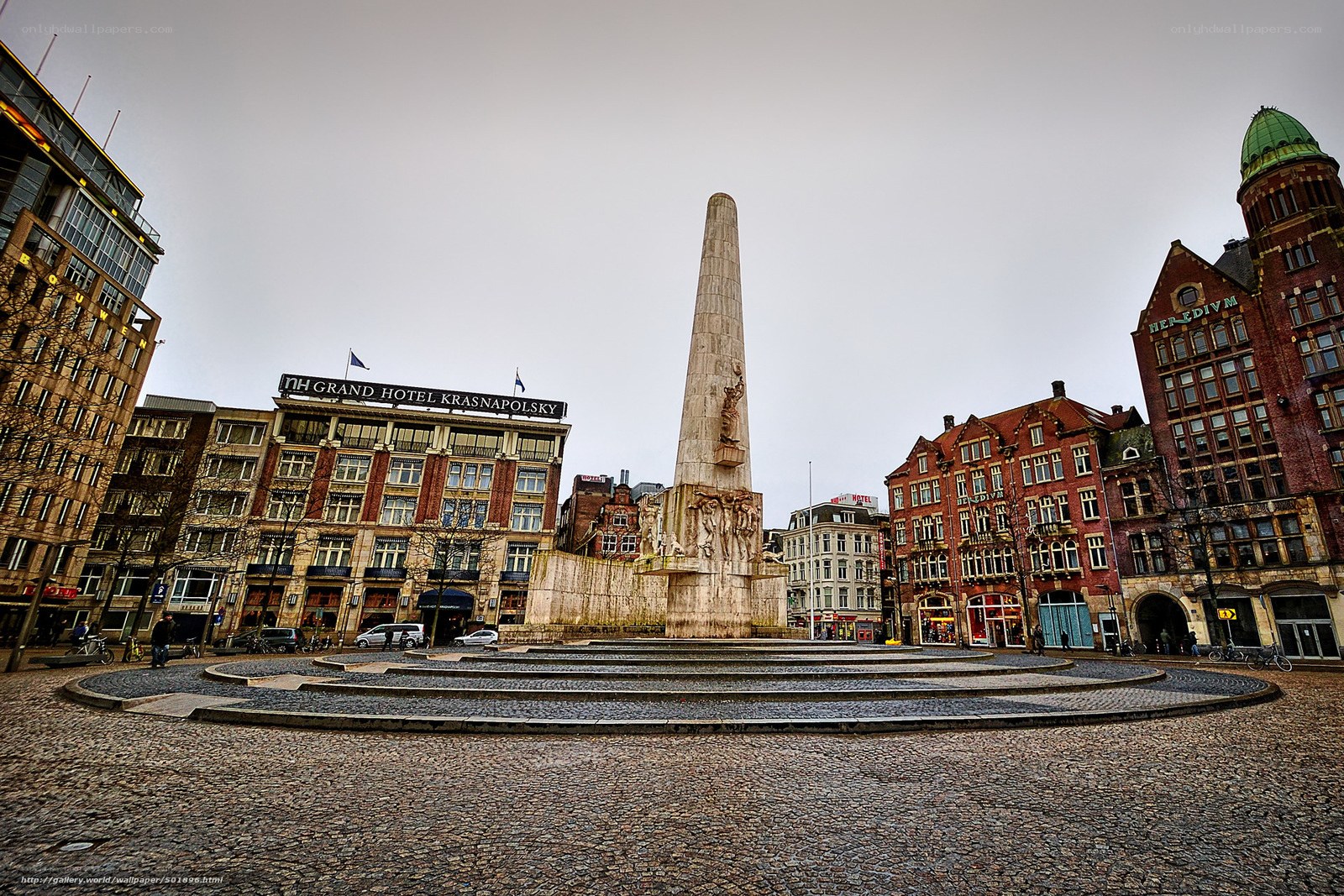 Monument in a city square