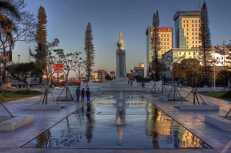 Monument in City Square — Blue
