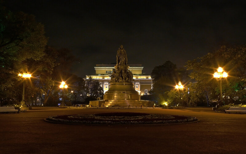 Monument in Park at Night