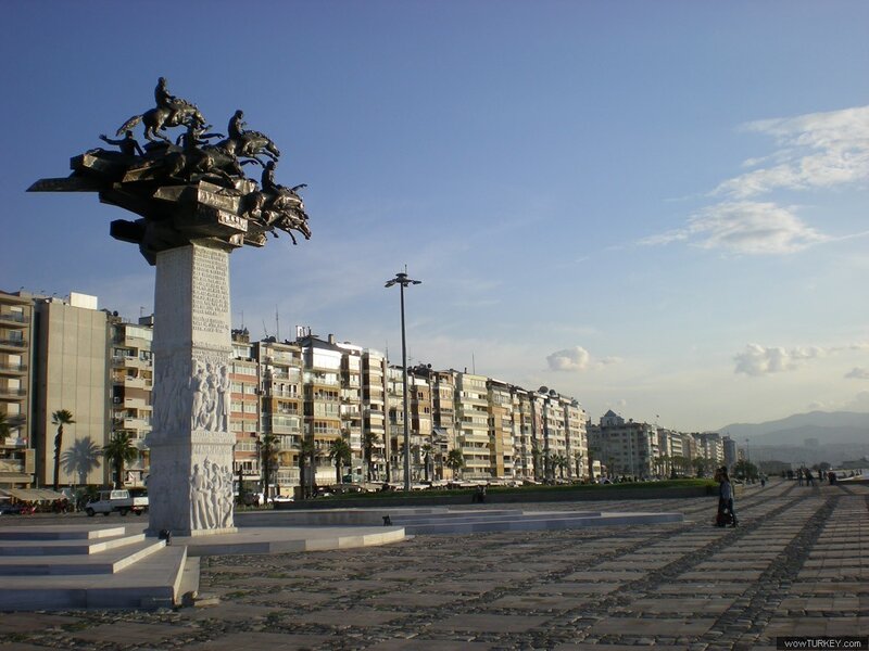 Monument on a city promenade