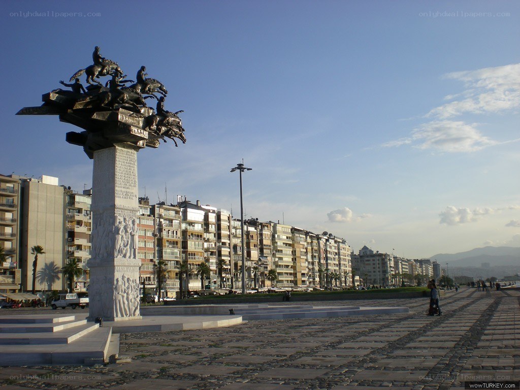 Monument on a city promenade